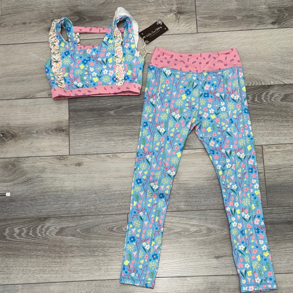 Matilda Jane Pink Leopard & Blue Floral Active Two-Piece